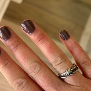 David Yurman X Crossover Silver with Diamonds Ring - Sz 6.5